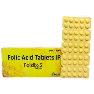 FOLDIX-5 Folic Acid 5 mg 5x5x10 Blister Pack
